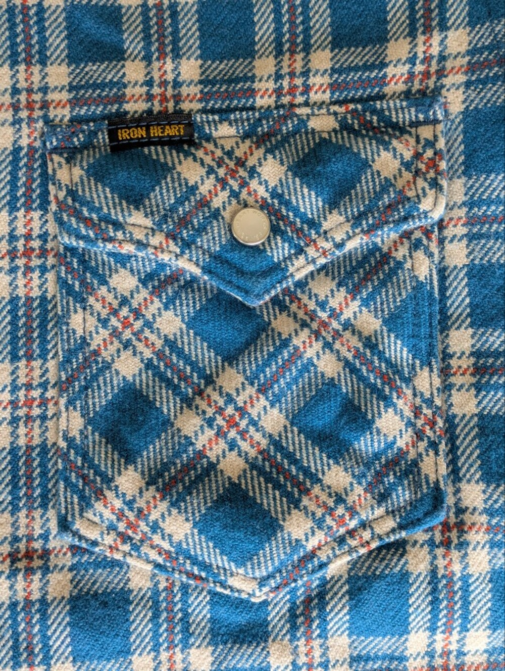 Iron Heart Ultra Heavy Flannel Tartan Check Long Sleeve Western Shirt - Medium - Picture 3 of 6